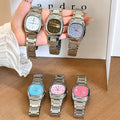 Reloj de cuarzo para damas X-GEQCK de moda, con esfera de vidrio de acero inoxidable, manecillas luminosas de lujo y doble botón para mujer
